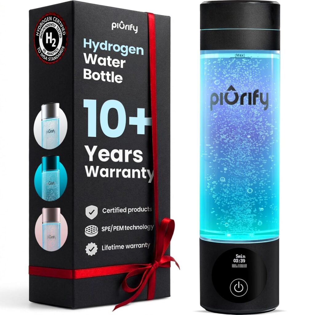 PIURIFY Botella de agua de hidrógeno, con su envase